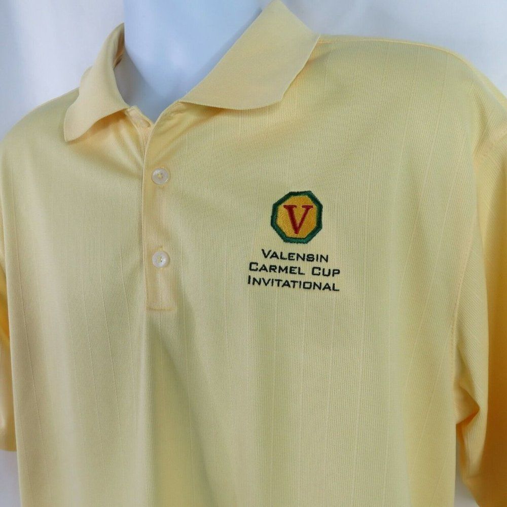 Nike Golf Yellow Valensin Carmel Cup Invitational Polo Shirt Mens L Knit